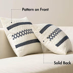 MIULEE Set of 2 Navy Blue Boho Decorative Pillow Covers 18x18 Inch Farmhouse - Image 6