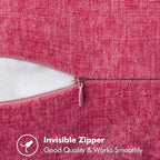 MIULEE Pack of 2 Couch Throw Pillow Covers 18x18 Inch Hot Pink Farmhouse - Image 3