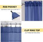 OVZME Royal Blue Sheer Curtains 63 Inches Long 2 Panels - Image 2