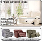 ULTICOR Reclining Love Seat Slipcover, 6-Piece Velvet Stretch Loveseat - Image 3
