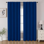 CUCRAF Royal Blue Blackout Curtains 84 inch Length 2 Panels Set, Rod Pocket by CUCRAF
