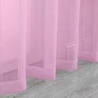 Chyhomenyc Sheer Pink Tier Curtains 24 Inch Length, Small Window Curtains - Image 7