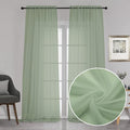 Chyhomenyc Extra Long Sage Green Voile Sheer Curtains 120 Inches Long 2 Pack by Chyhomenyc