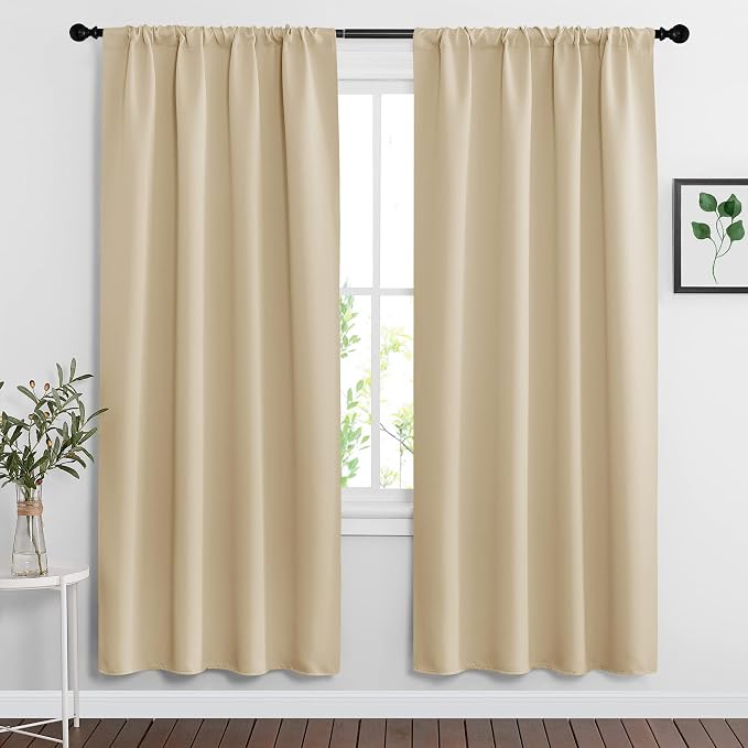 RYB HOME Curtains for Bedroom Living Room 72 inches Long, Thermal Insulated by RYBHOME
