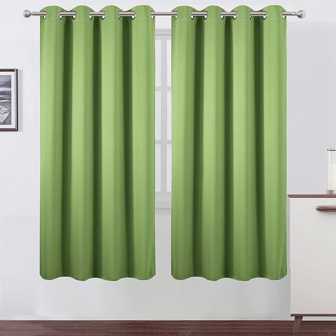 LEMOMO Light Green Thermal Blackout Curtains/52 x 72 Inch/Set of 2 Panels Room by Lemomo