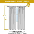 OWENIE Lime Sheer Curtains 84 Inches Long - Image 2