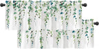 2 Pack Watercolor Green Leaves Window Valance by debraleye