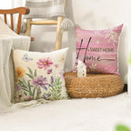 AVOIN colorlife Spring Saying Flowers Butterfly Pink Throw Pillow Covers - Image 5