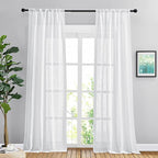 NICETOWN White Semi Sheer Curtains 102 inches Long - Image 2