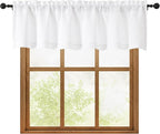 OWENIE White Valances for Windows 1 Pcs, Light Filtering Textured Farmhouse by OWENIE
