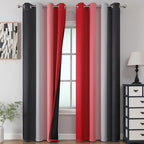 Estelar Textiler Red and Black Ombre Blackout Curtains 102 Inches Long 2 Panels by ESTELARTEXTILER