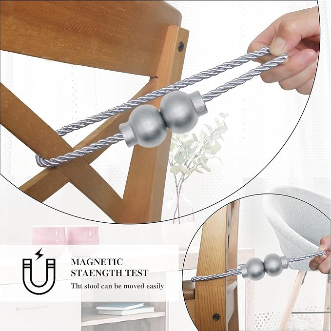 6 Pack Magnetic Curtain Tiebacks Modern Handmade Rope Curtain Tie Backs - Image 6