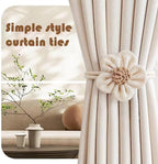 SRG 4pcs Handmade Pearl Curtain Tiebacks Boho Flower Curtain Holdbacks - Image 6