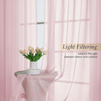 Blush Sheer Curtains for Bedroom Living Room 96 Inches Long 2 Panels, Modern - Image 3