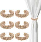 Ptwola 6 Pack Braided Curtain Tiebacks Boho Elegant Rustic Curtain Holdbacks by Unknown