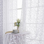 Chyhomenyc White Sheer Curtains 72 Inches Long 2 Panels Set, Light Filtering by Chyhomenyc