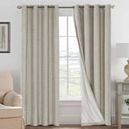 H.VERSAILTEX Blackout Drapes Linen Blackout Curtains 84 inch Length 2 Panels Set by HVERSAILTEX