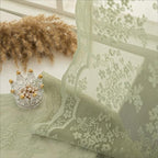 YJ YANJUN Vintage Lace Curtains -Victorian Floral Sage Green 102 inches Curtains - Image 6