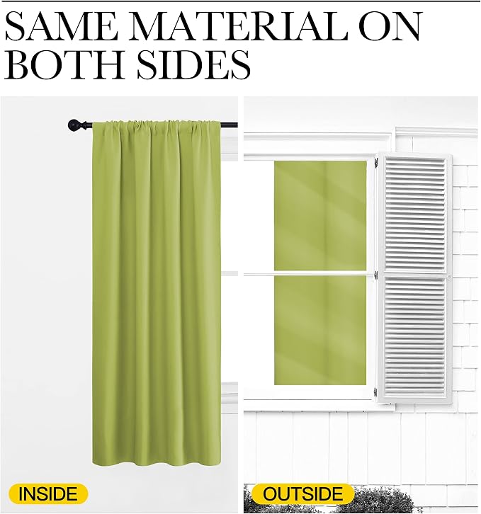 NICETOWN 2 Panels Blackout Curtains, Rod Pocket Thermal Insulated Drapess - Image 6