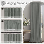 Dark Grey Thermal Curtains 54 Inch Length - Image 5