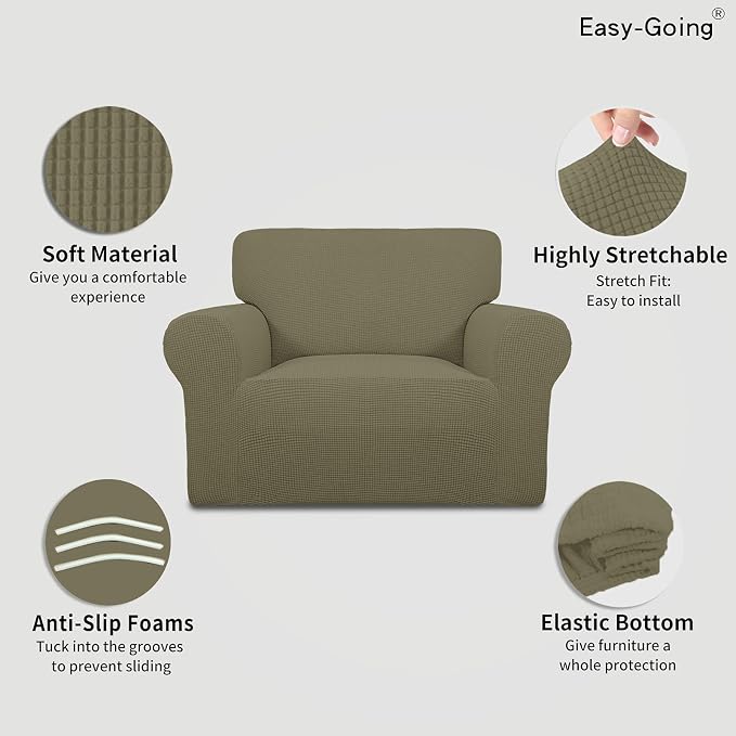 Easy-Going Stretch Oversized Chair Sofa Slipcover 1-Piece Couch Sofa Cover - Image 3