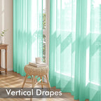 MIULEE Aqua Sheer Curtains 108 Inches Long, 4 Panels Set, Light Filtering Rod - Image 5