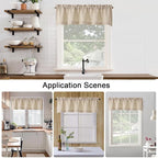 Chyhomenyc Valance for Windows, Light Filtering Faux Linen Solid Short Curtain - Image 6