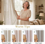 H.VERSAILTEX Living Room Linen Semi Sheer Curtains Nickel Grommet Curtains - Image 3