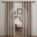 NICETOWN Sheer Linen Curtains for Windows 84 inch Length, Grommet Semi Balance by NICETOWN