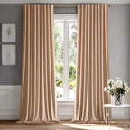 MIULEE Blush Beige Velvet Curtains 84 inches by MIULEE