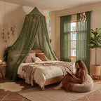 WAZZIO Boho Lace Curtains 84 Inches 2 Panel, Light Filtering Privacy Tassel & - Image 6