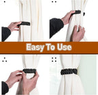 Ptwola 4 Pack Braided Curtain Tiebacks Boho Elegant Rustic Curtain Holdbacks - Image 4