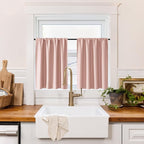 RYB HOME 100% Blackout Basement Curtains 24 inches Long, Heat & UV Blocking by RYBHOME