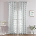 Chyhomenyc Light Grey Sheer Curtains 96 Inch Length 2 Panels Set, Light by Chyhomenyc