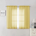 Lecloud Yellow Sheer Curtains 54 Inch Length 2 Panels, Light Filtering Voile by Lecloud