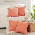 Fancy Homi 4 Packs Boho Coral Decorative Throw Pillow Covers 24x24 Inch by Fancy+Homi