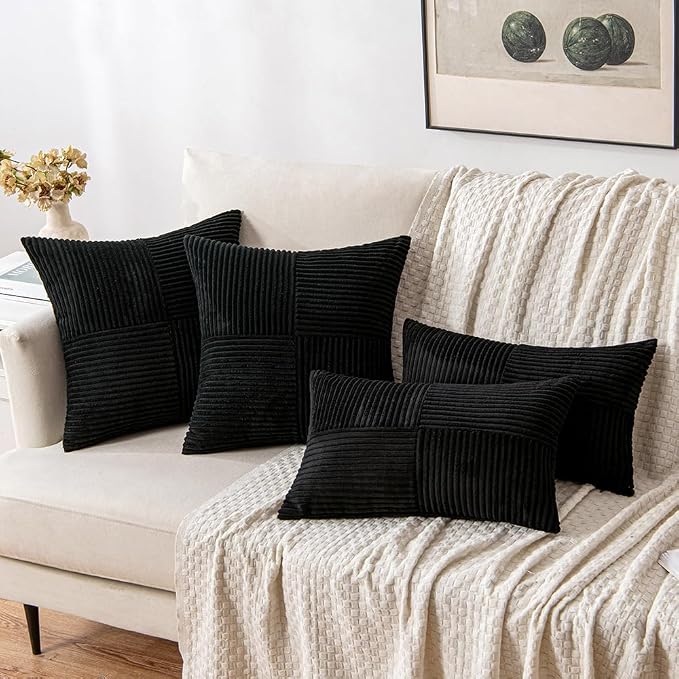 MIULEE Black Decorative Lumbar Throw Pillow Covers 12x20 Inch - Image 4