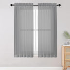 OWENIE Sheer Curtains Living Room 54 inches Long, Rod Pocket Curtain Sheers by OWENIE