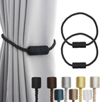 2 Pack Black Strong Magnetic Curtain Tiebacks Outdoor Elegant Decorative Tie by CurtainTiebacks