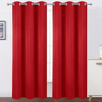 LEMOMO Blackout Curtains 38 x 84 inch/Bright Red Curtains Set of 2 by Lemomo