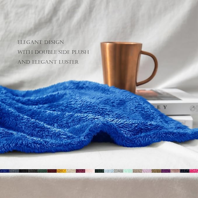 Exclusivo Mezcla Plush Fuzzy Fleece Bed Blanket Twin Size, Super Soft, Fluffy - Image 5