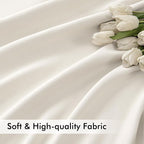 MIULEE Ivory Back Tab Blackout Curtains 120 Inch Long 2 Panels Set - Image 6
