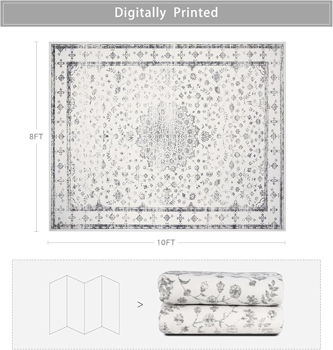 Washable Rugs 8x10 Area Rugs for Living Room, Rugs for Bedroom, Large Carpets - Image 2