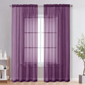 OVZME Plum Sheer Curtains 84 Inches Long 2 Panels by OVZME