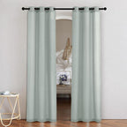 NICETOWN Sage Green Linen Doorway Curtains 80 inches Long, Grommet Thick Linen by NICETOWN