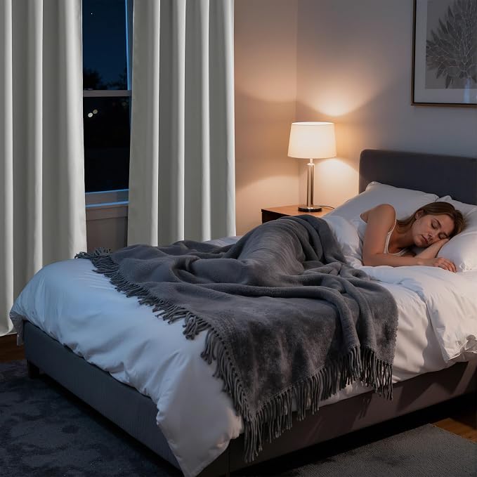 RYB HOME Bedroom Blackout Curtains 80 inches Long, 100% Blackout Thermal - Image 5