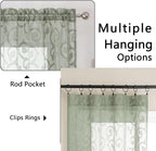 OWENIE Furman Extra Long Sheer Sage Green Curtains 96 inches Long - Image 4