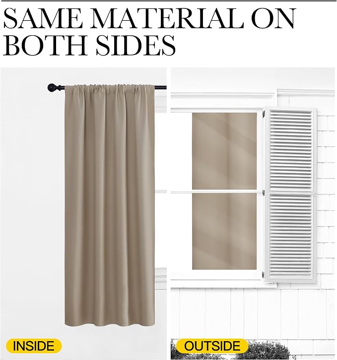 NICETOWN Blackout Curtains for Bedroom, 1 Pair, 42 by 45-inch, Window Treatment - Image 5
