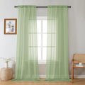 Gwine Light Green Sheer Curtains 96 Inches Long 2 Panels, Elegant Window by Gwine