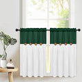 FRAMICS Boho Kitchen Curtains 36 Inch Length, Farmhouse Cotton Linen Tier by FRAMICS